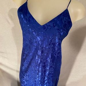 Kathryn Blue Satin Gown A-Line Spaghetti Straps M